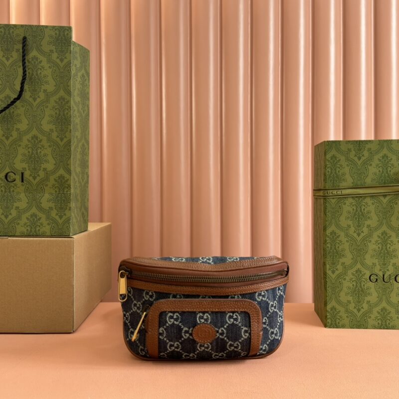 GUCCI GG meo vintage 迷你手袋 款号：682933牛仔/pvc
