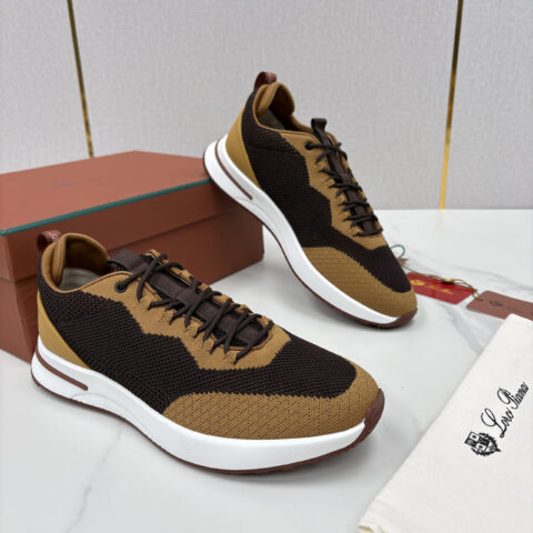 Loro Piana Week End Walk 男士网面牛皮拼接休闲运动鞋