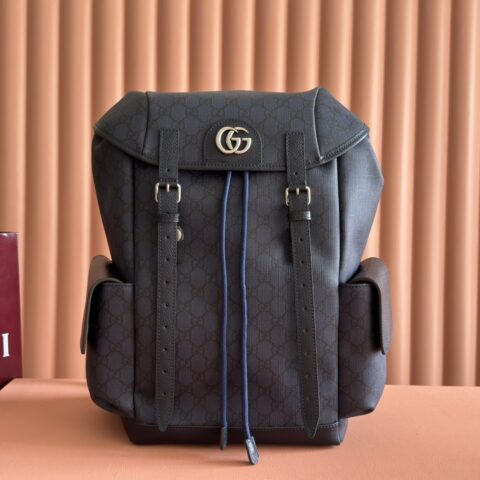 GUCCI Ophidia系列中号GG背包 型号：598140蓝色/pvc