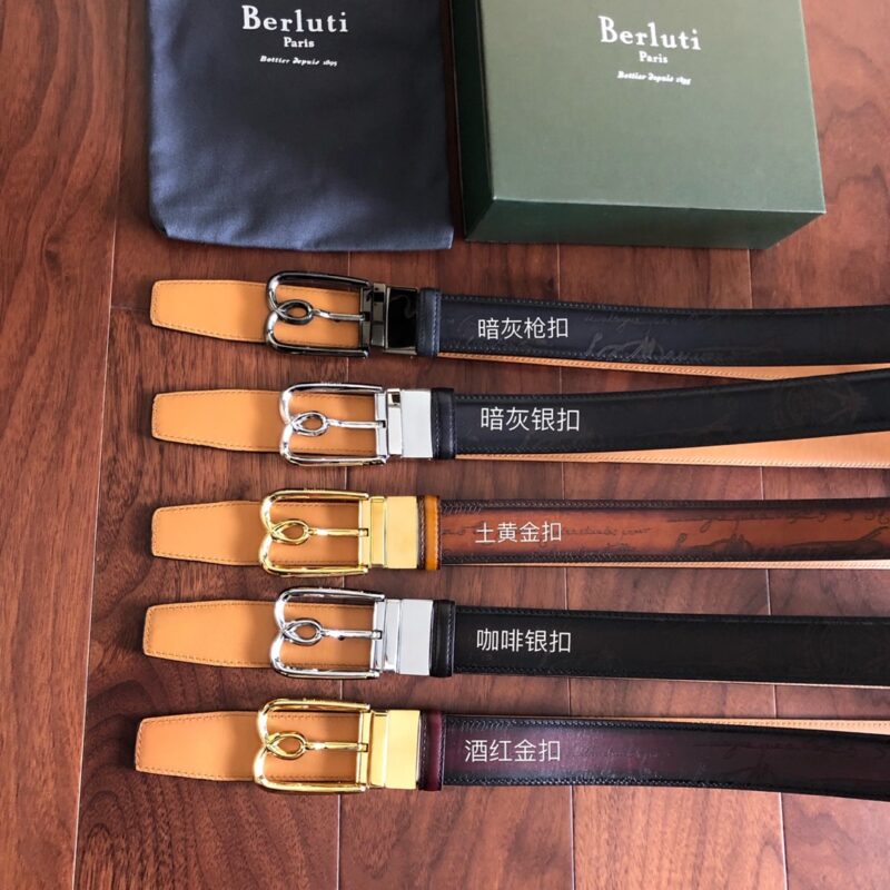 BERLUTI 采用35mm精钢针式金属扣相融合
