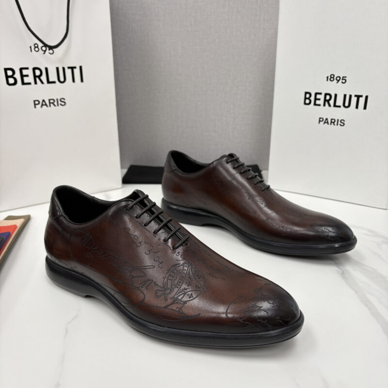 BERLUTI 特别定制的男士新款系带休闲德比鞋