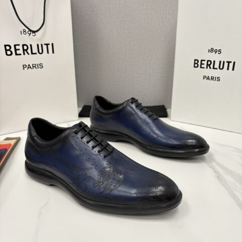 BERLUTI 特别定制的男士新款系带休闲德比鞋