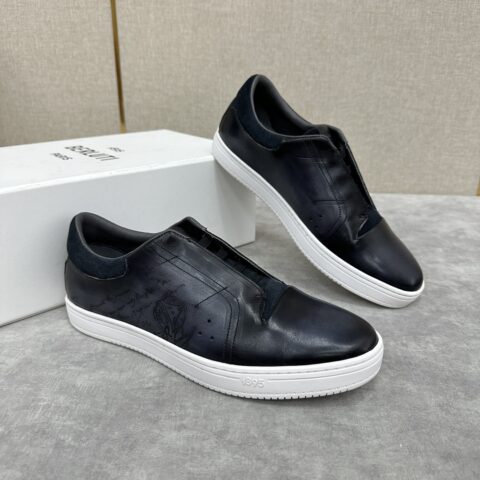 BERLUTI Playtime 皮革便鞋 男士低帮刺青套脚运动鞋