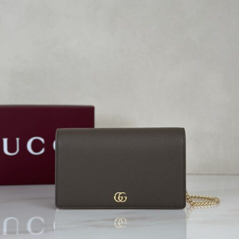GUCCI 专柜品质，顶级原单货，实物实拍！款号497985深灰褐/新粉