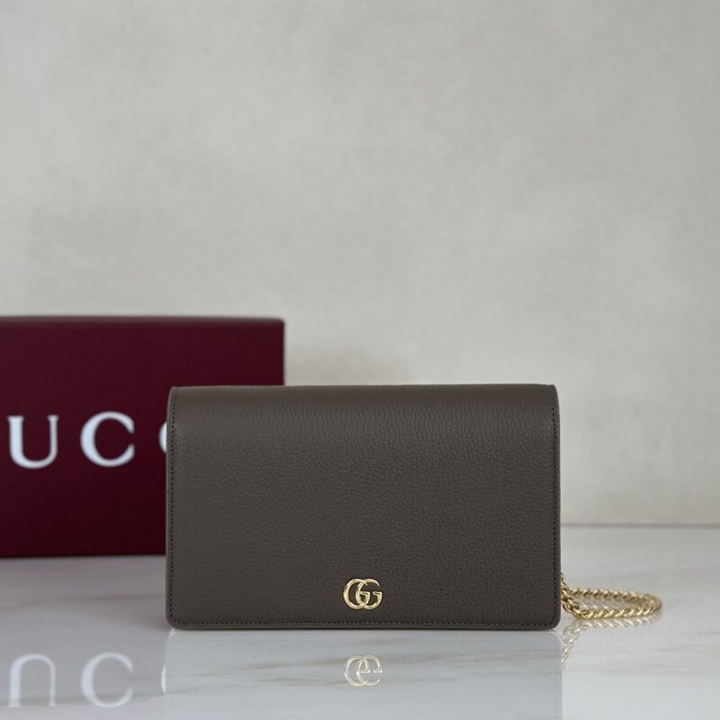 GUCCI 专柜品质，顶级原单货，实物实拍！款号497985深灰褐/新粉