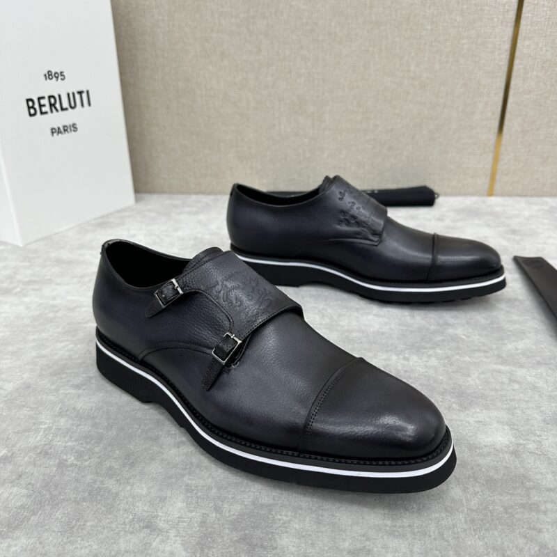 BERLUTI Alessio 改色双扣僧侣鞋厚底牛津鞋 男士皮鞋双排孟克鞋