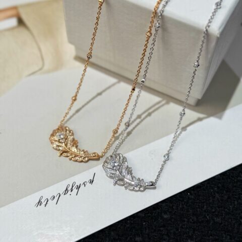 ❗新品❗️项链 ☀新款 BOUCHERON/宝诗龙满钻羽毛项链 ☀️