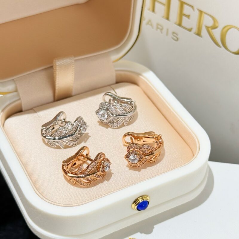 ❗新品❗️新款 BOUCHERON/宝诗龙满钻羽毛耳钉耳环 ☀️
