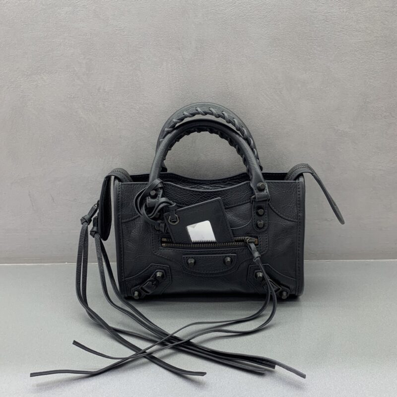 Baleciagna 𝗟𝗘 𝗖𝗜𝗧𝗬 款号：084021【 mini深灰色古铜扣】
