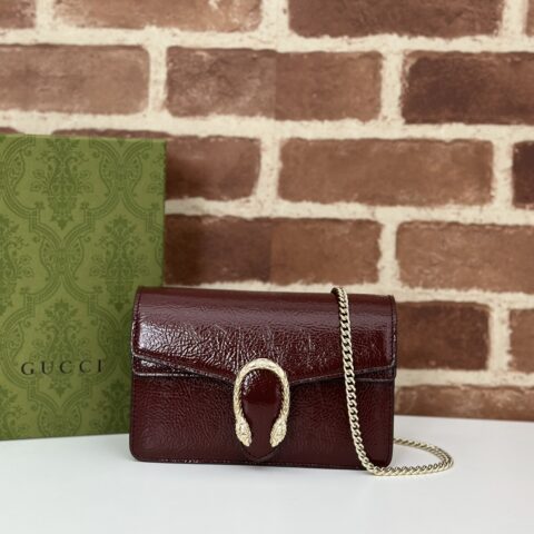 GUCCI 专柜品质，顶级原单货，实物实拍！795368酒红皱漆