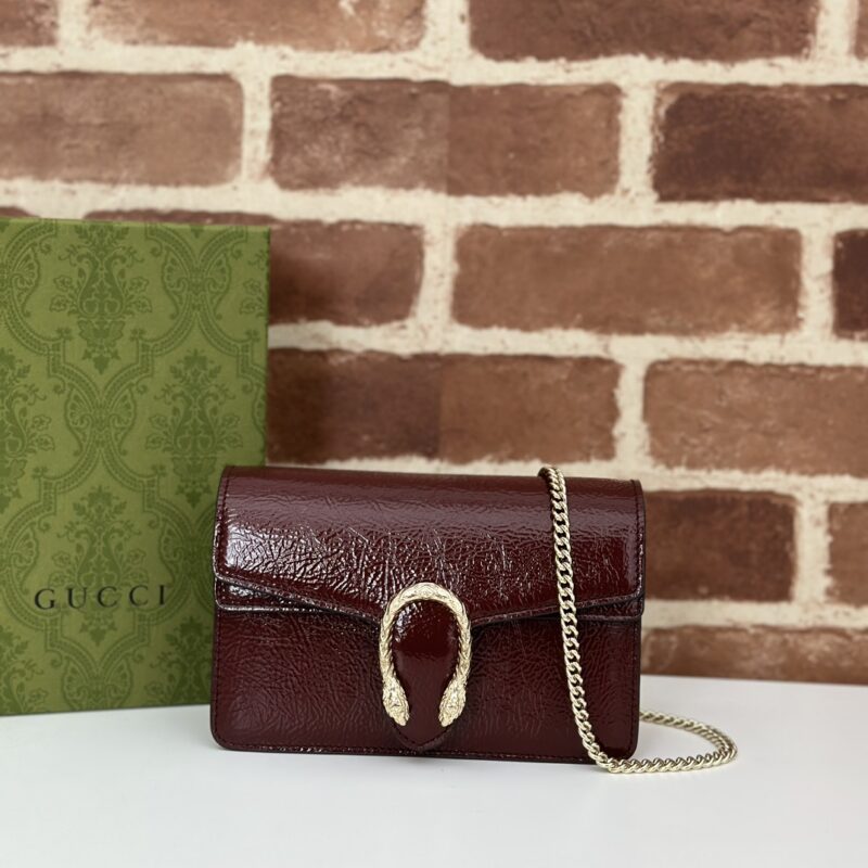 GUCCI 专柜品质，顶级原单货，实物实拍！795368酒红皱漆