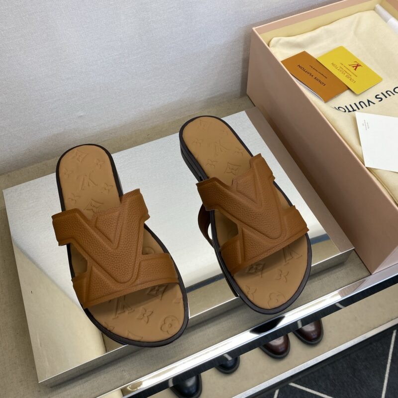LV 男士皮底拖鞋