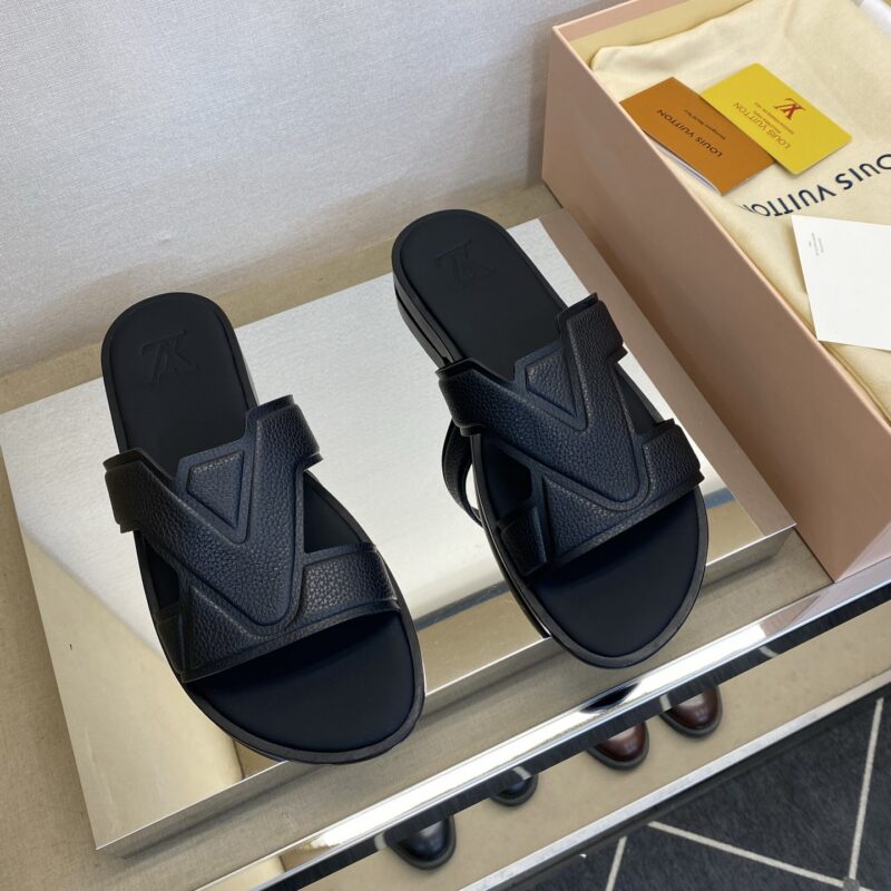 LV 男士皮底拖鞋