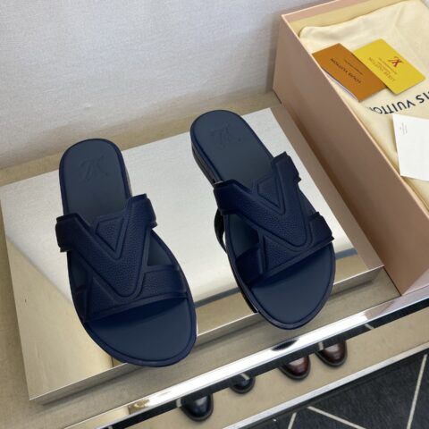 LV 男士皮底拖鞋