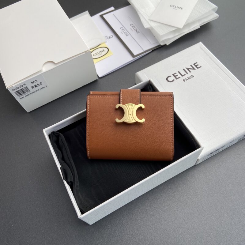 CELINE VICTOIRE柔軟牛皮革钱包 编号:10M963GHH.38NO962 963 黃褐全皮