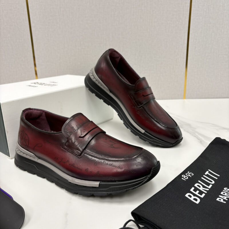 BERLUTI Fast Track走秀皮革运动鞋