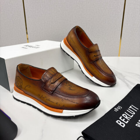 BERLUTI Fast Track走秀皮革运动鞋