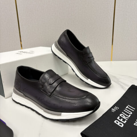 BERLUTI Fast Track走秀皮革运动鞋