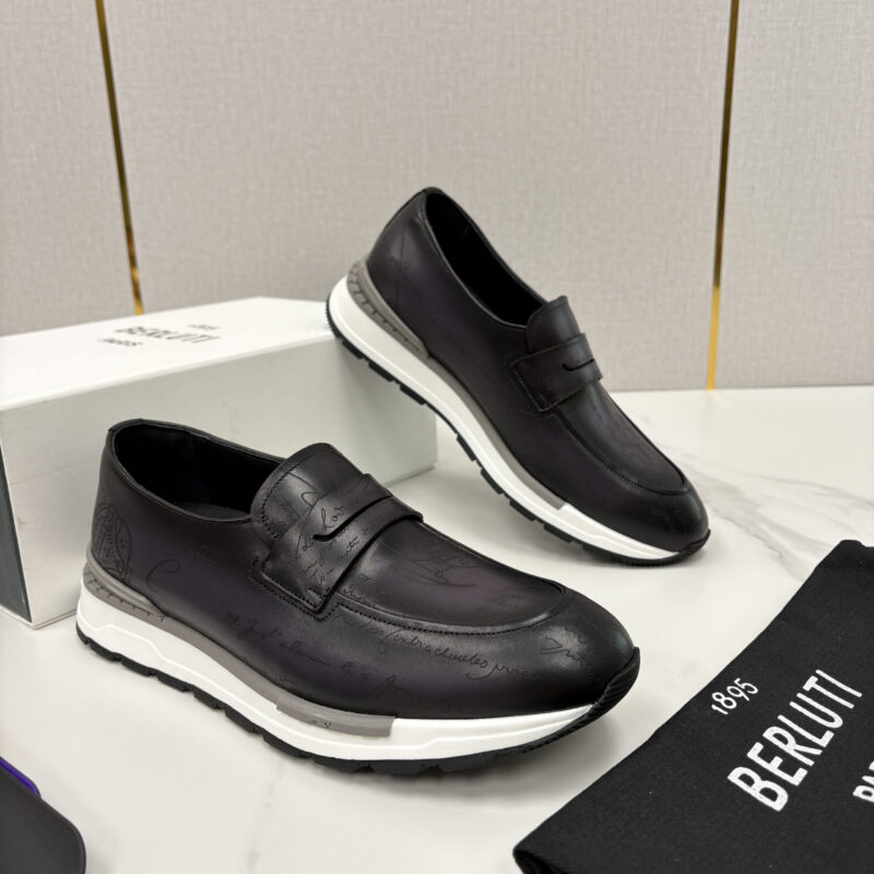 BERLUTI Fast Track走秀皮革运动鞋