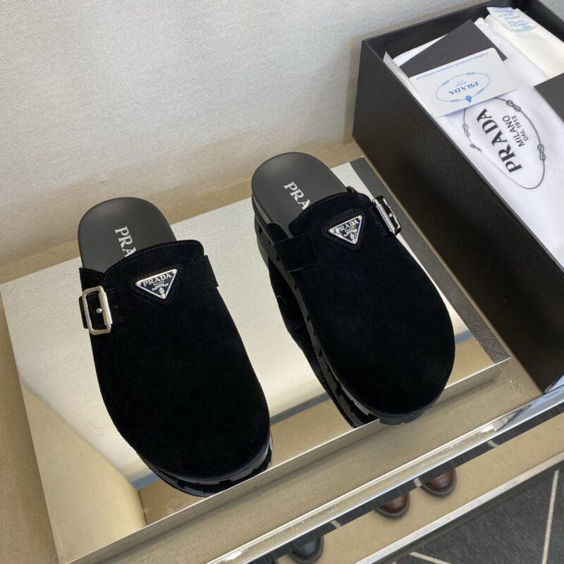 PRADA 男士皮革穆勒鞋