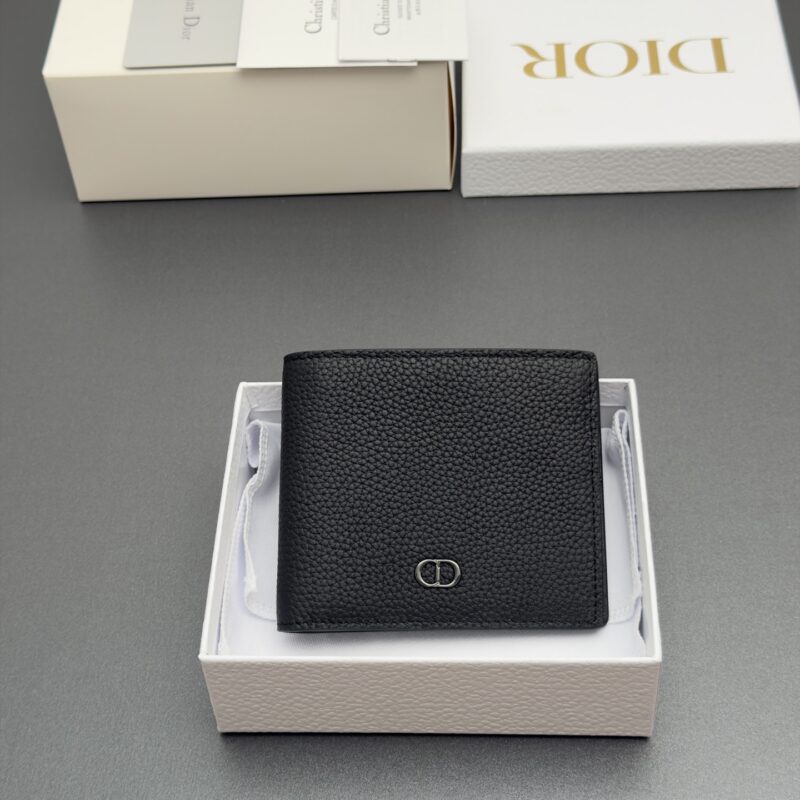 DIOR 男士双折钱包系列 型号：H027  粒面黑/牛皮