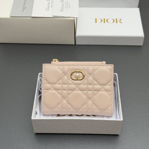 DIOR Jolie Freesia钱包系列 型号：S3113   胭脂粉腾格纹羊皮