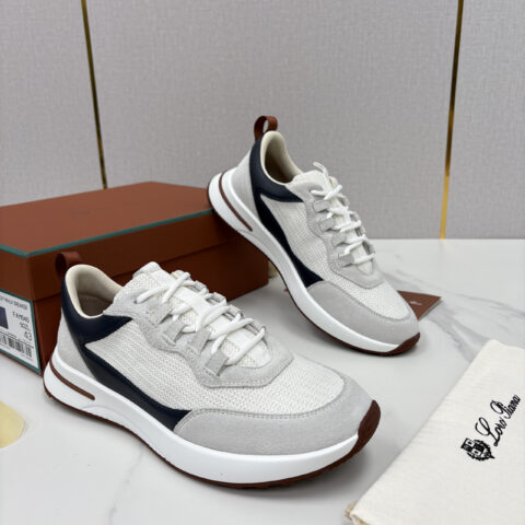Loro Piana  Week End Walk 男士网面牛皮拼接翻毛休闲运动鞋