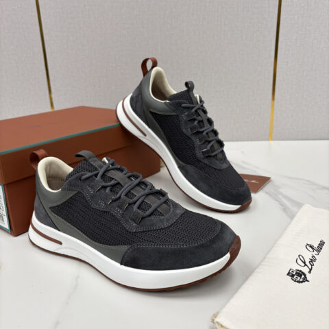 Loro Piana  Week End Walk 男士网面牛皮拼接翻毛休闲运动鞋