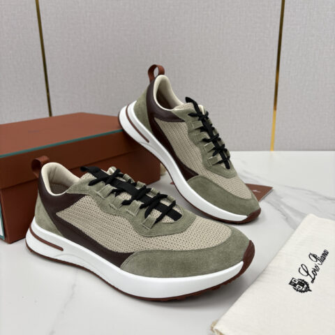 Loro Piana Week End Walk 男士网面牛皮拼接翻毛休闲运动鞋
