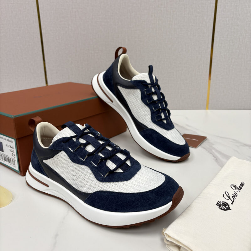 Loro Piana  Week End Walk 男士网面牛皮拼接翻毛休闲运动鞋
