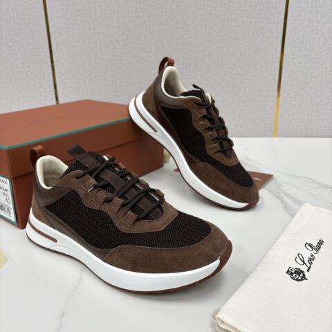Loro Piana  Week End Walk 男士网面牛皮拼接翻毛休闲运动鞋