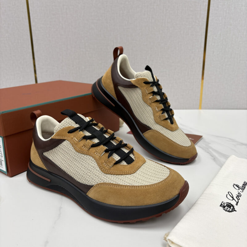 Loro Piana Week End Walk 男士网面牛皮拼接翻毛休闲运动鞋