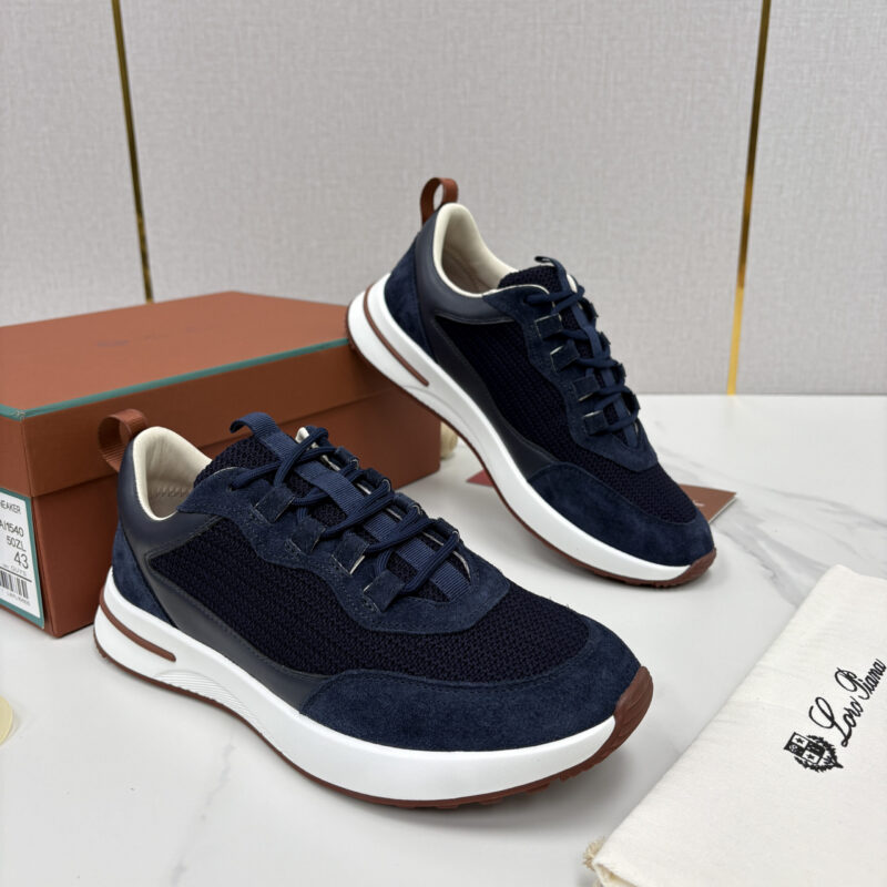 Loro Piana  Week End Walk 男士网面牛皮拼接翻毛休闲运动鞋