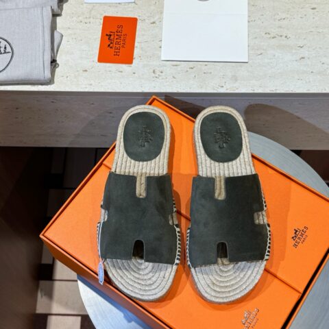 HERMES  Antigua草编拖鞋