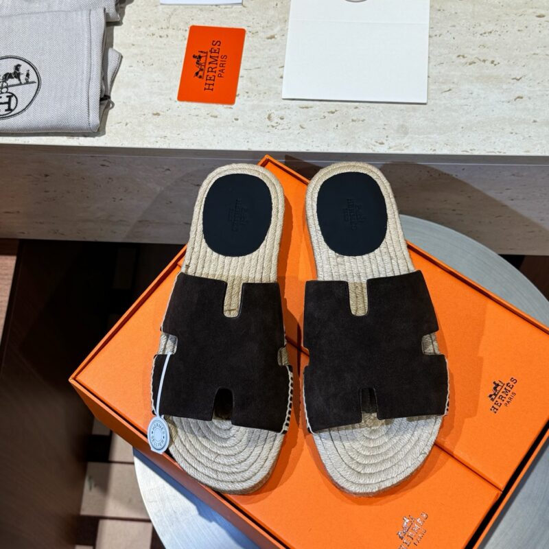 HERMES  Antigua草编拖鞋