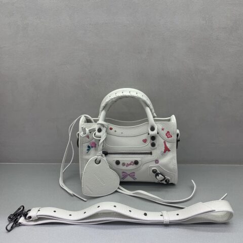 Balenciaga 𝗟𝗘 𝗖𝗜𝗧𝗬 款号;084228【mini涂鸦机车包】