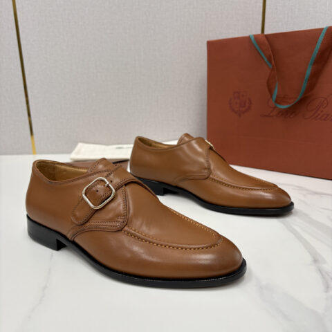 Loro Piana 孟克单扣皮鞋鞋