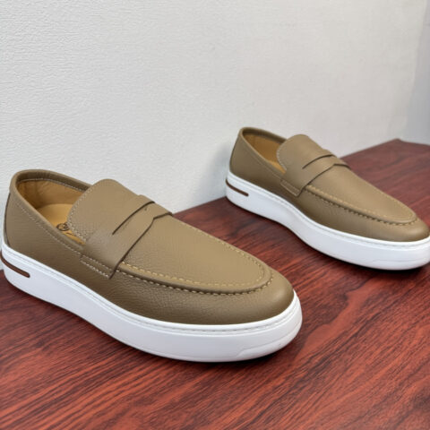 Loro Piana  新款男士厚底皮革乐福鞋 货号：FAN0236皮面棕色