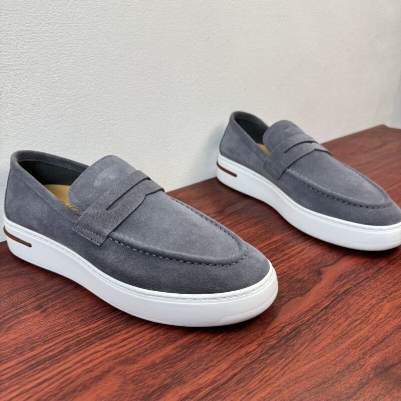 Loro Piana 新款男士厚底皮革乐福鞋 货号:FAN0236反绒 灰色
