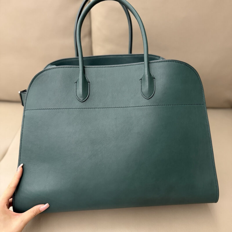 THE ROW Margaux17 马鞍皮 型号:TR1240 墨绿/银扣