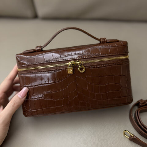 Loro Piana Extra Pocket L19手拿包 型号:FAO6385 尼罗鳄 琥珀色