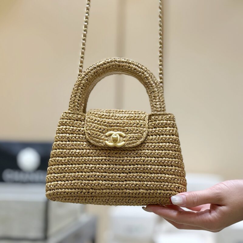 CHANEL 26C 度假风kelly 草编包👜 AS4416