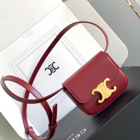 CELINE 凯旋门迷你挎包 型号：10513 限定复古红