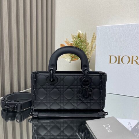 DIOR  LADY D-JOY 手袋 型号：0613 「磨砂黑」小号