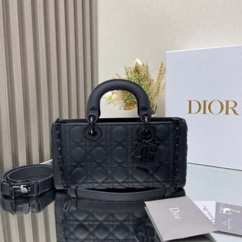 DIOR LADY D-JOY 手袋 型号：0540「磨砂黑」中号
