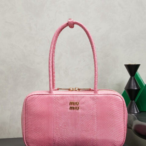 MIUMIU 秀款蛇皮 公文包 型号:5BB172蛇皮粉色