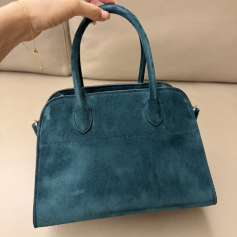 THE ROW Margaux10 胎牛绒 型号:TR1206 松石绿
