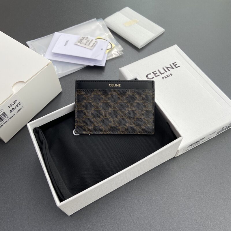 CELINE TRIOMPHE标志印花卡包 编号:10B702BQ4.38NO 70238 黑色/老花