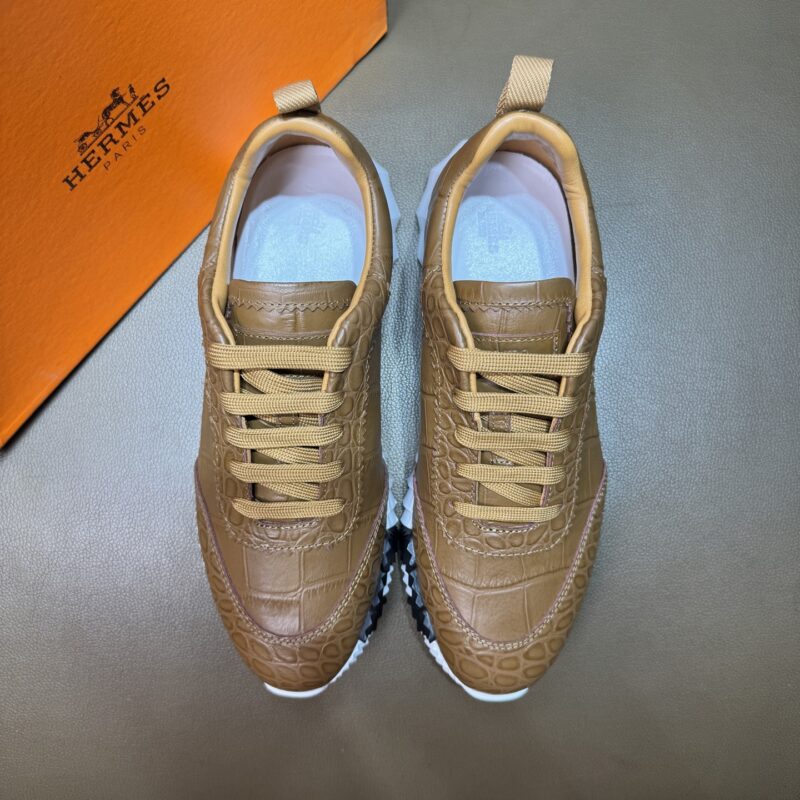 HERMES 高端鳄鱼纹休闲运动鞋