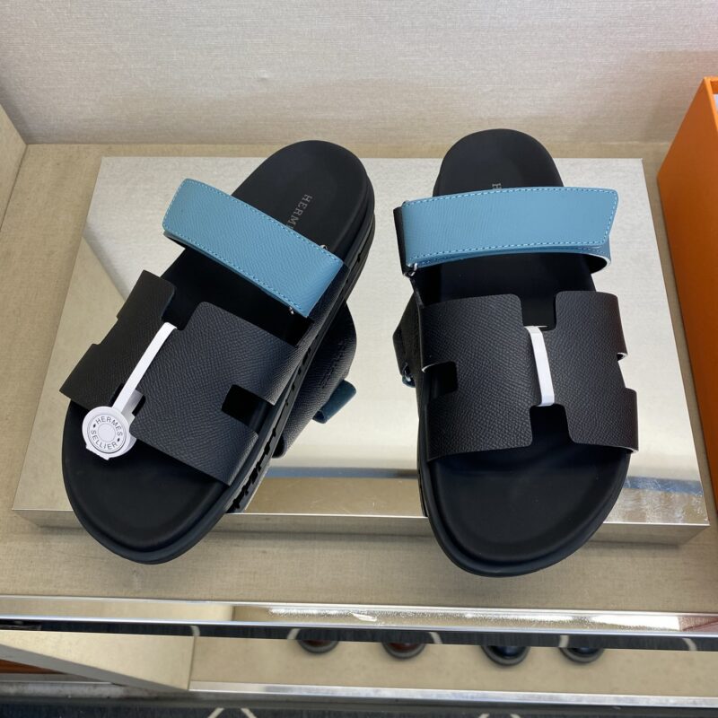 HERMES 男士真皮拖鞋